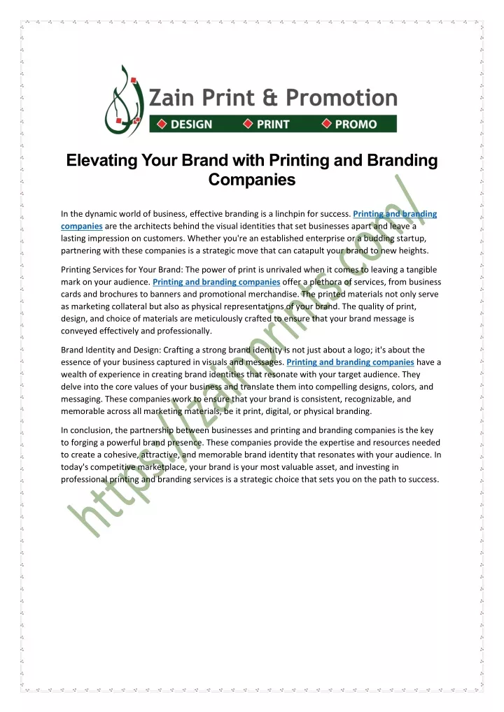 elevating your brand with printing and branding
