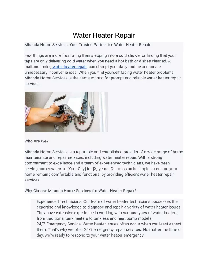 water heater repair