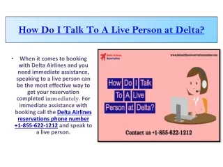 how do i talk to a live person at delta