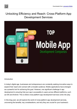 Cross-Platform App Development Services
