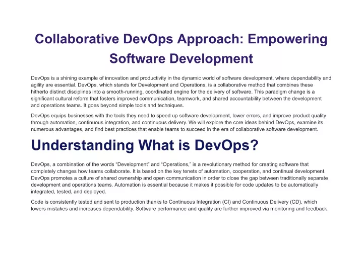collaborative devops approach empowering software