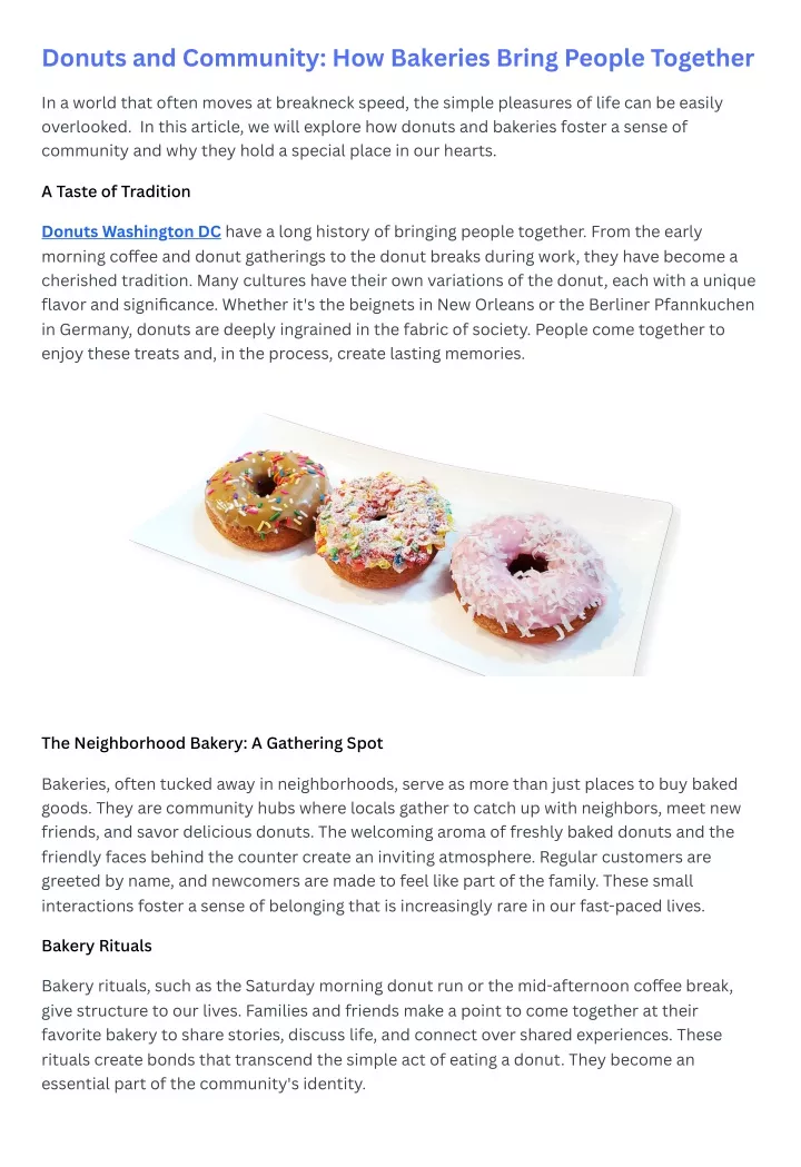 donuts and community how bakeries bring people