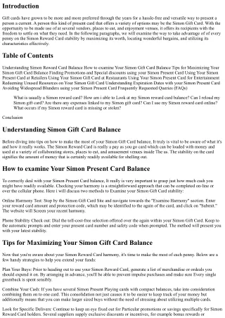 Simon Gift Card Equilibrium: The way to Make the Most of each Penny