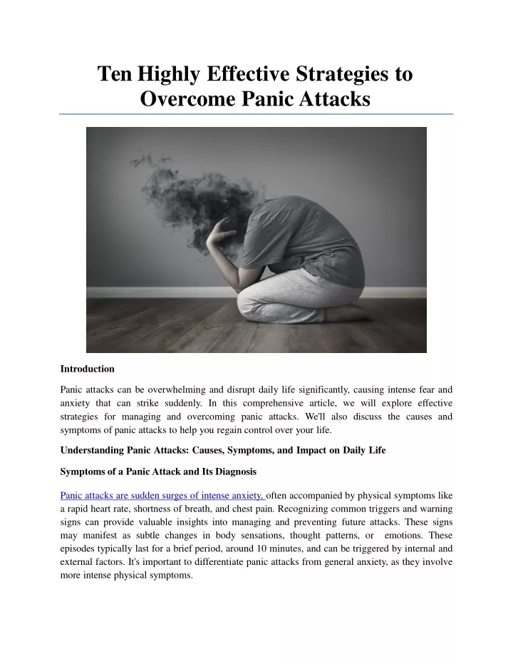 ten highly effective strategies to overcome panic attacks