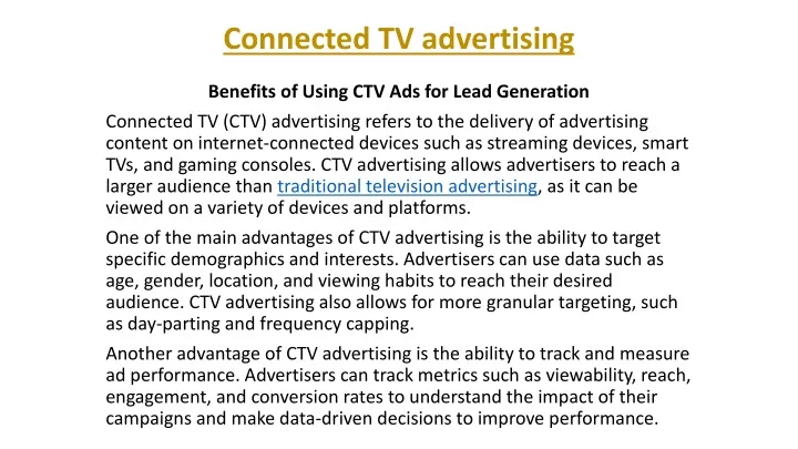 connected tv advertising