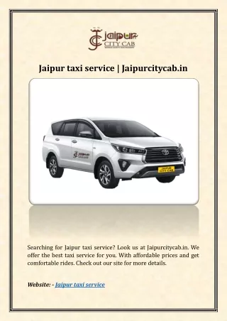 Jaipur taxi service | Jaipurcitycab