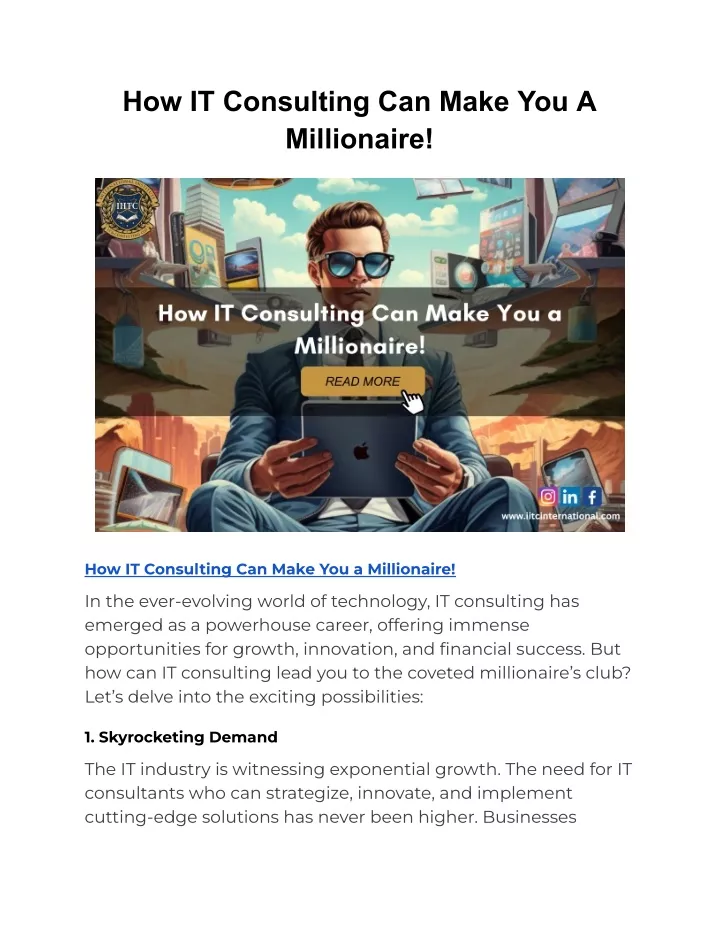 how it consulting can make you a millionaire