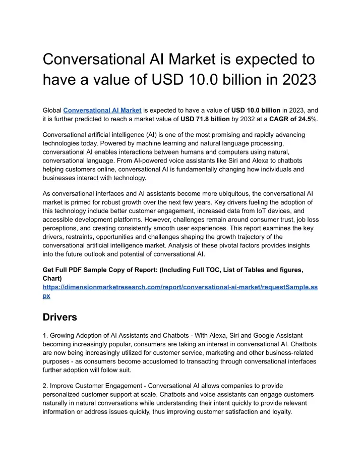 conversational ai market is expected to have