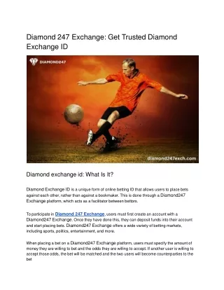 Diamond 247 Exchange_ Get Trusted Diamond Exchange ID