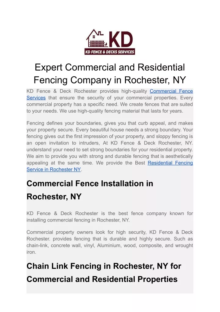 expert commercial and residential fencing company