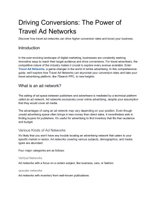 Driving Conversions_ The Power of Travel Ad Networks