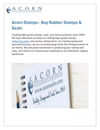 Acorn Stamps - Buy Rubber Stamps & Seals