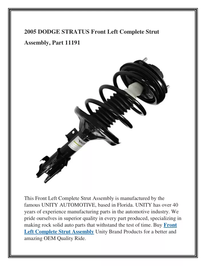 2005 dodge stratus front left complete strut