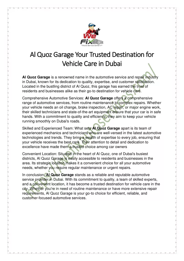 al quoz garage your trusted de al quoz garage