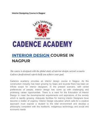 Interior Designing - Cadence Academy
