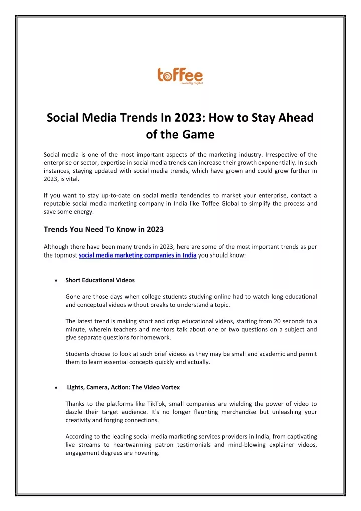 social media trends in 2023 how to stay ahead