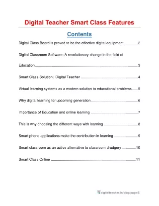 Digital Teacher Smart Class Features