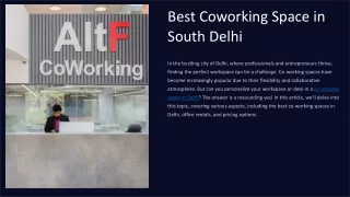 Best Coworking Space in South Delhi and Coworking in Delhi for Rent