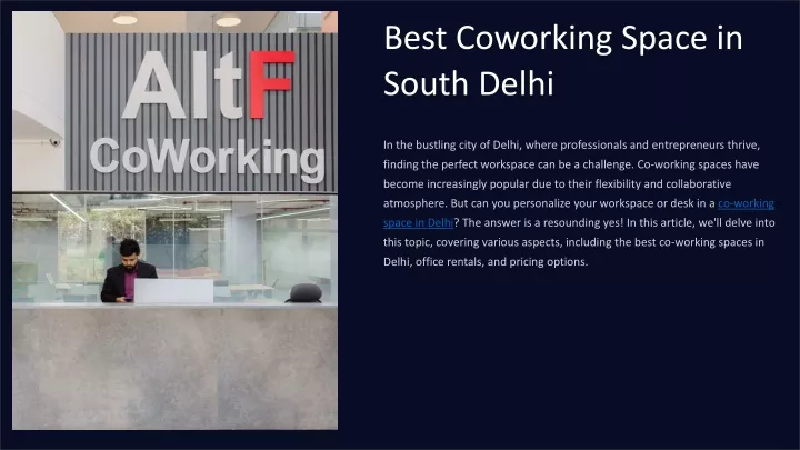 best coworking space in south delhi