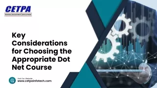 key considerations for choosing the appropriate