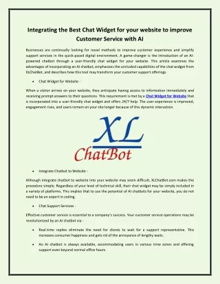 Integrating the Best Chat Widget for your website to improve Customer Service with AI