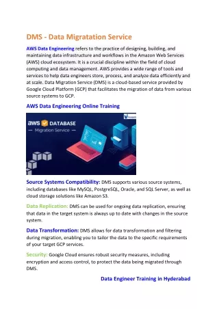 dms data migratation service
