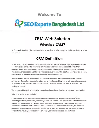 CRM Web Solution