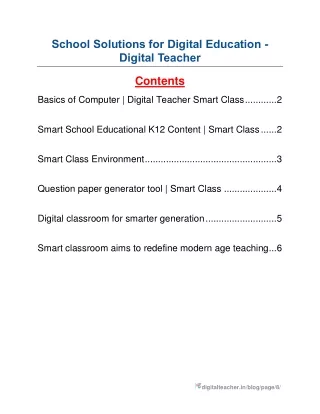 School Solutions for Digital Education -Digital Teacher