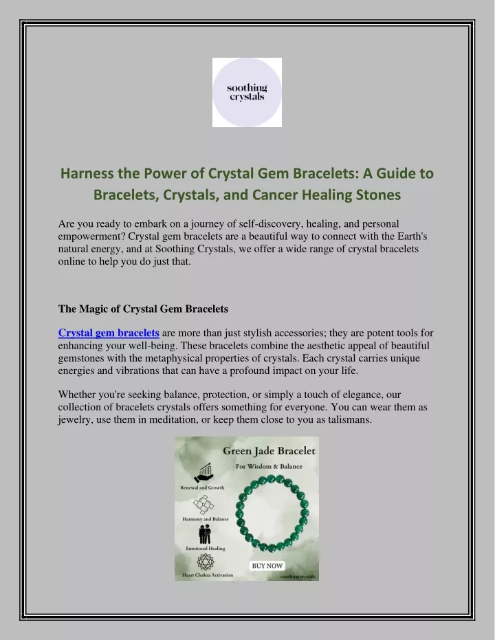 harness the power of crystal gem bracelets