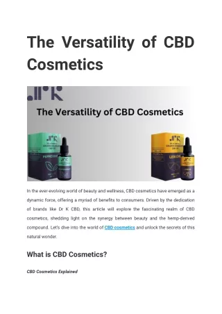 The Versatility of CBD Cosmetics