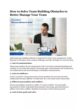 how to solve team building obstacles to better