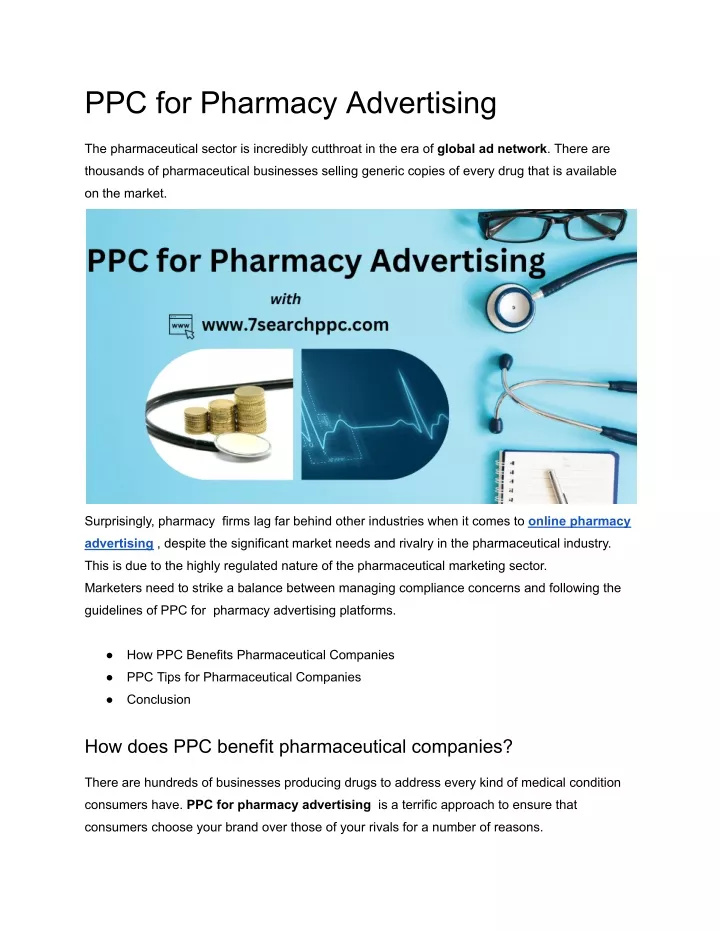 ppc for pharmacy advertising