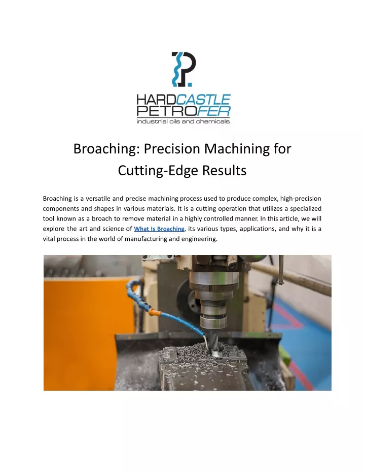 broaching precision machining for cutting edge