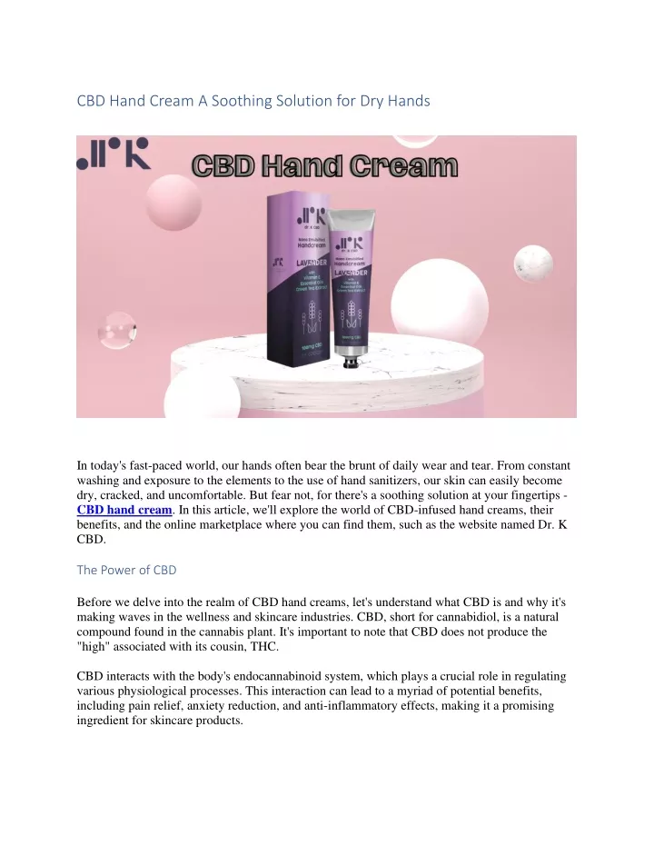 cbd hand cream a soothing solution for dry hands