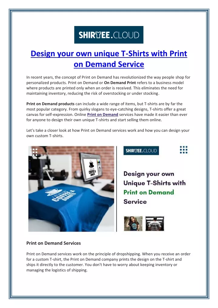 design your own unique t shirts with print