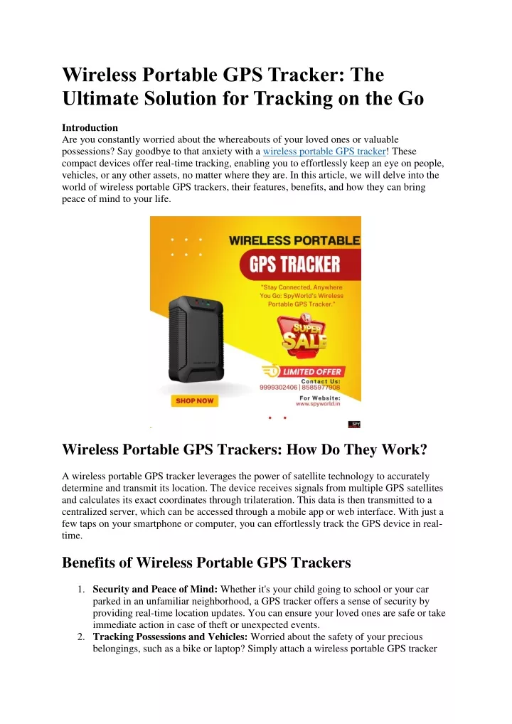 wireless portable gps tracker the ultimate