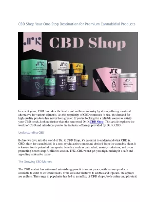 cbd shop your one stop destination for premium