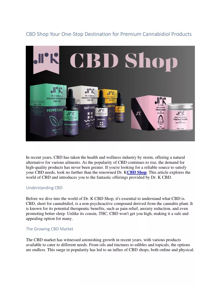 cbd shop your one stop destination for premium