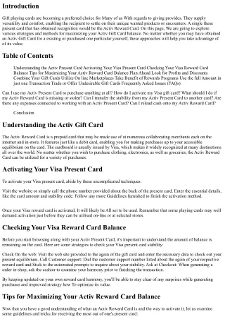 Unlocking the Value: Strategies and Tricks for Maximizing Your Activ Reward Card