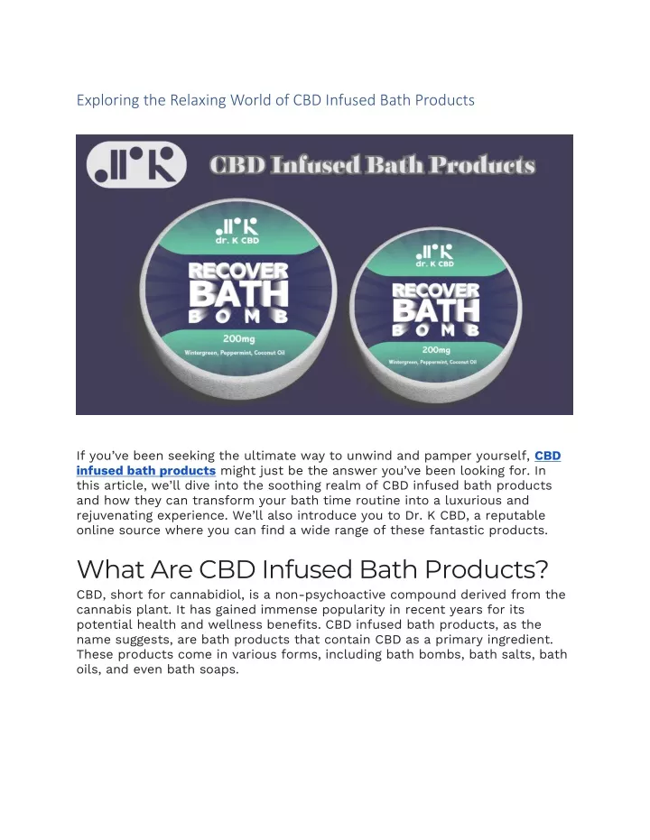 exploring the relaxing world of cbd infused bath
