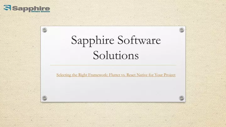 sapphire software solutions