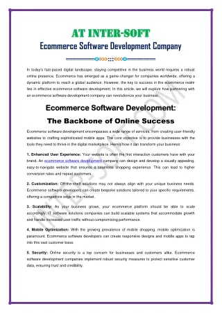 Ecommerce Software Development Company