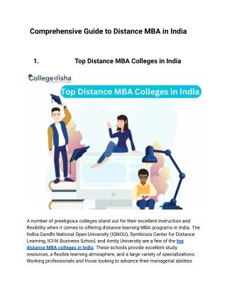 Comprehensive guide to Distance MBA in India