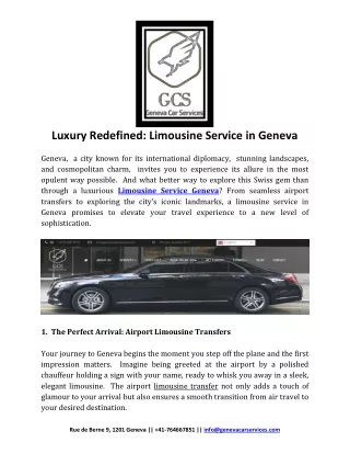 Luxury Rеdеfinеd: Limousinе Sеrvicе in Gеnеva