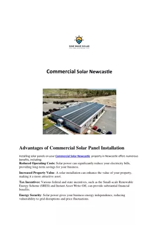 Commercial Solar Newcastle-SineWaveSolarAndElectrical