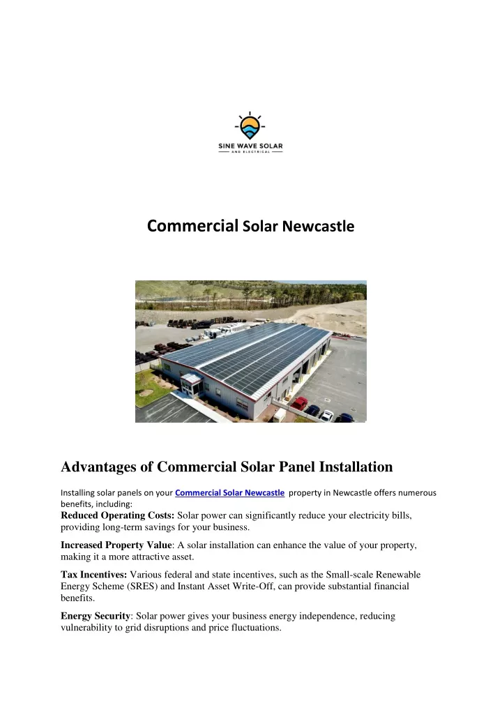 commercial solar newcastle