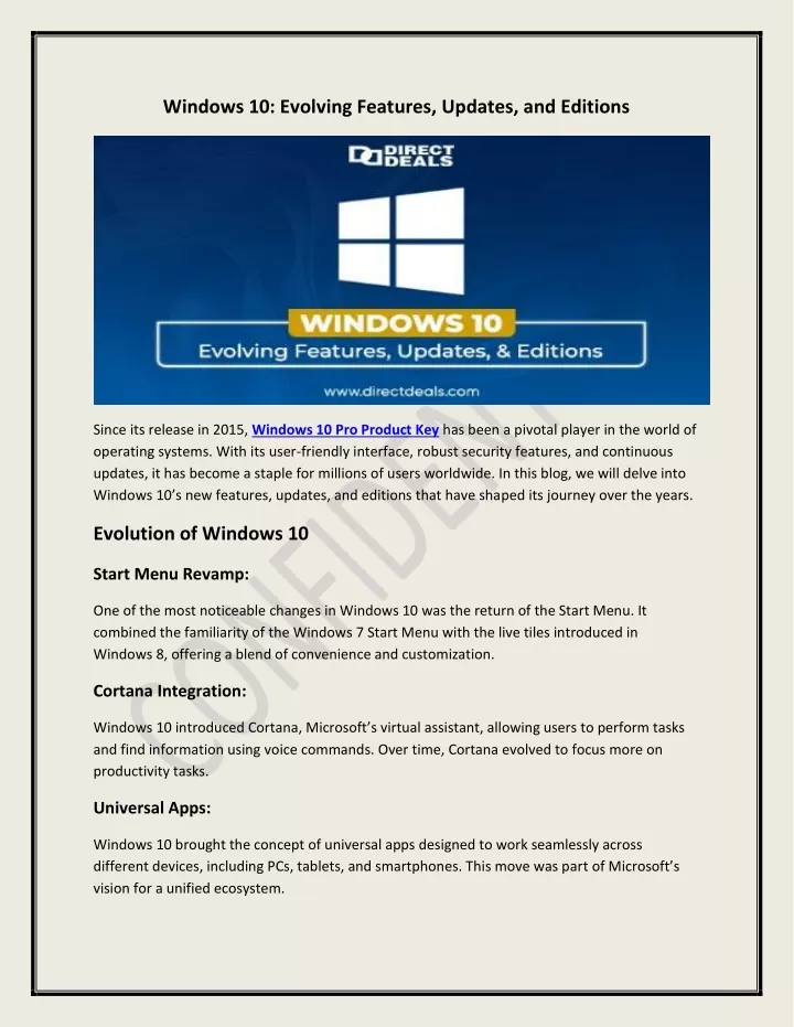 PPT - Windows 10: Evolving Features, Updates, and Editions PowerPoint Presentation - ID:12573039