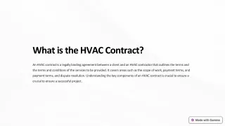 What is the HVAC Contract?