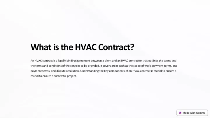 what is the hvac contract