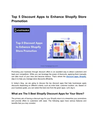 top 5 discount apps to enhance shopify store